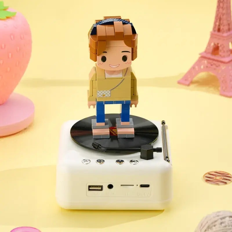 Personalisiertes Bausteinfiguren-Set mit Bluetooth-Lautsprecher – Individuelles Geschenk für Jubiläum, Geburtstag & mehr