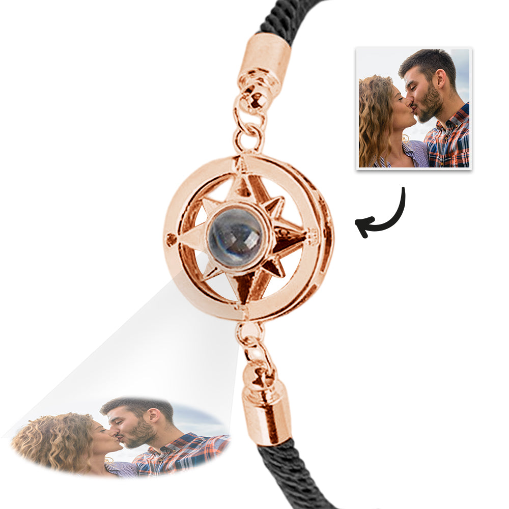 Personalized Projection Necklace – Round Pendant with Hexagram Motif