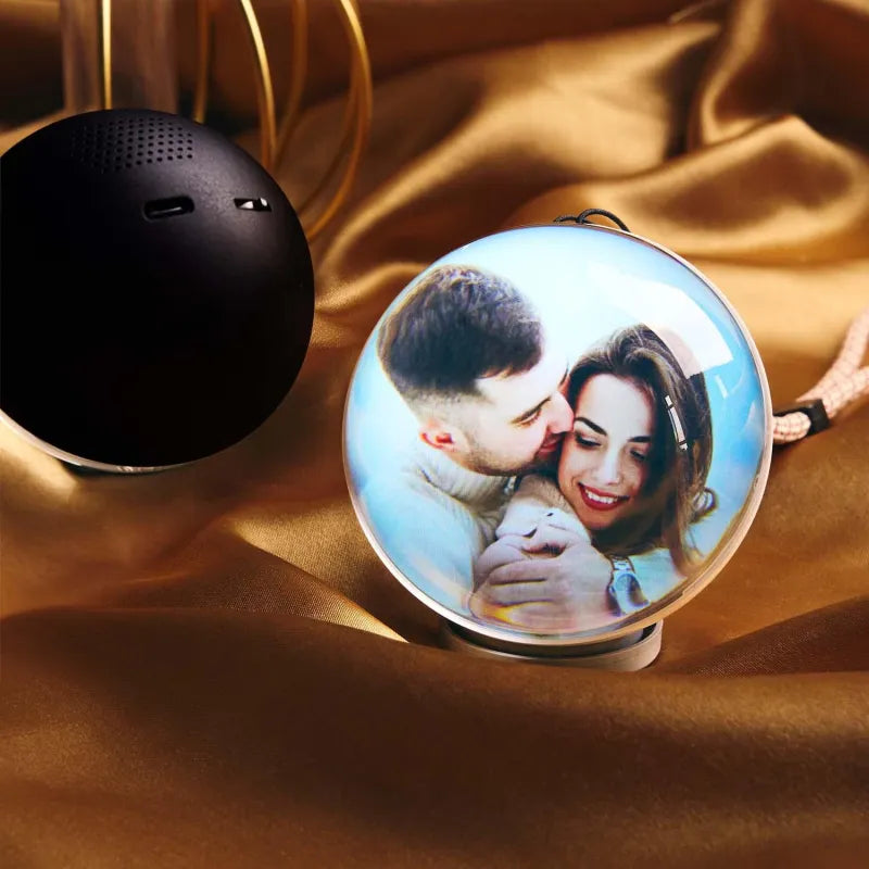 Glas Video Kugel Memory Orb - Abspielbare Video-Kugel, Personalisierbar, Perfekt für Liebende, Valentinstag, Geburtstag, Weihnachte, Feiern
