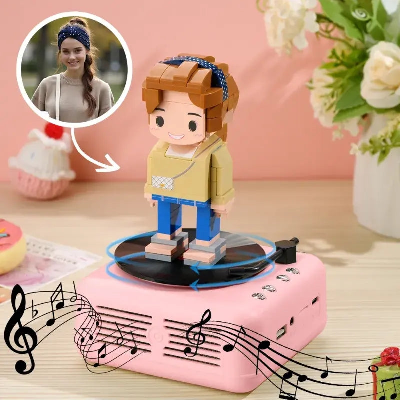 Personalisiertes Bausteinfiguren-Set mit Bluetooth-Lautsprecher – Individuelles Geschenk für Jubiläum, Geburtstag & mehr