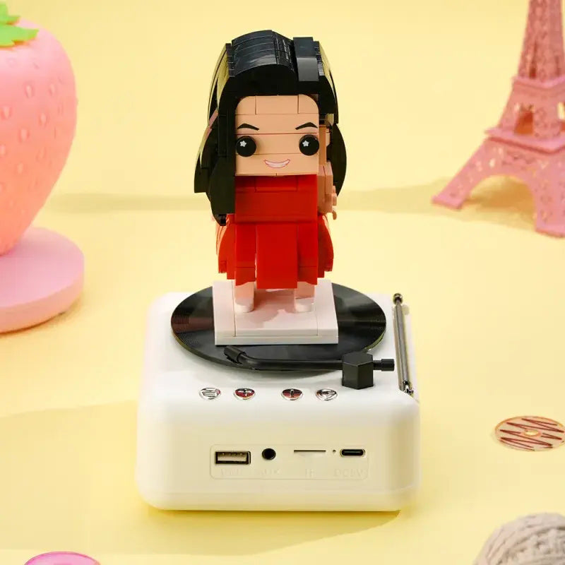 Personalisiertes Bausteinfiguren-Set mit Bluetooth-Lautsprecher – Individuelles Geschenk für Jubiläum, Geburtstag & mehr