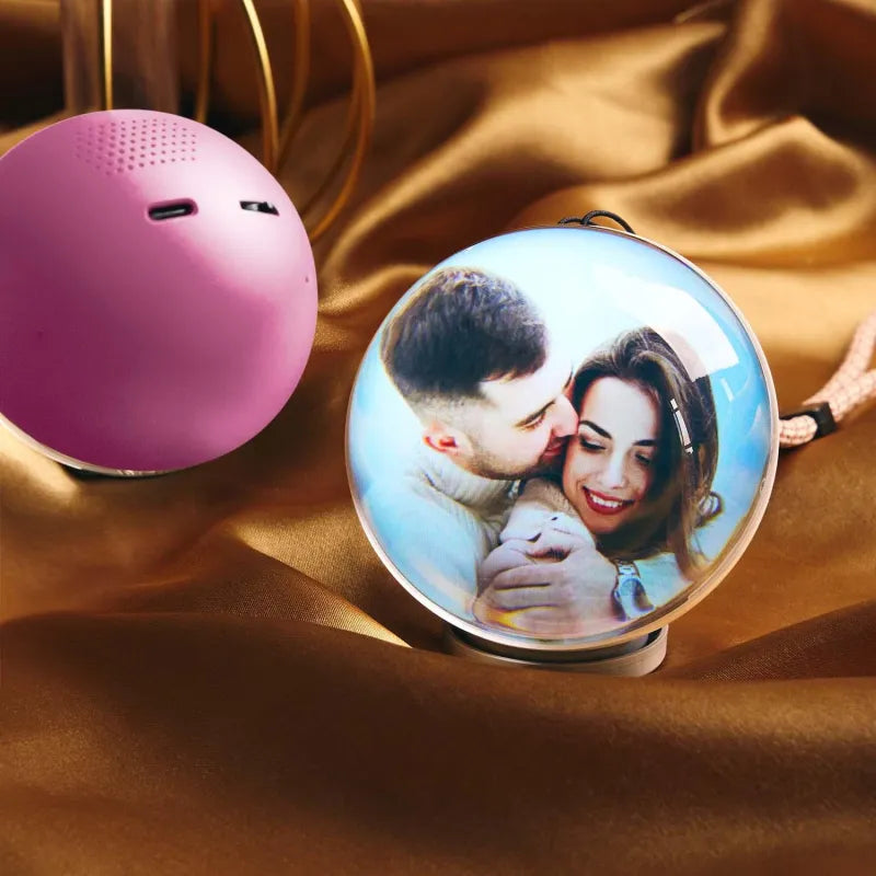 Glas Video Kugel Memory Orb - Abspielbare Video-Kugel, Personalisierbar, Perfekt für Liebende, Valentinstag, Geburtstag, Weihnachte, Feiern