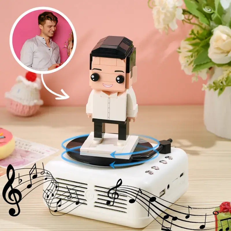 Personalisiertes Bausteinfiguren-Set mit Bluetooth-Lautsprecher – Individuelles Geschenk für Jubiläum, Geburtstag & mehr
