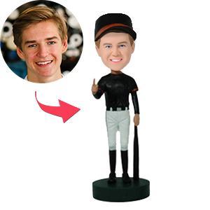 Personalized Baseball Bobblehead - No. 1 Player with Engraving