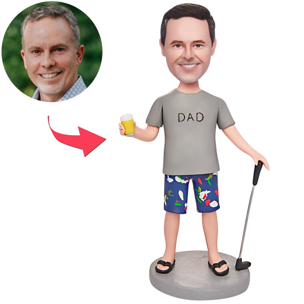 Personalizirani Golf Dad Bobblehead - savršen dar za očeve koji vole golf s graviranjem