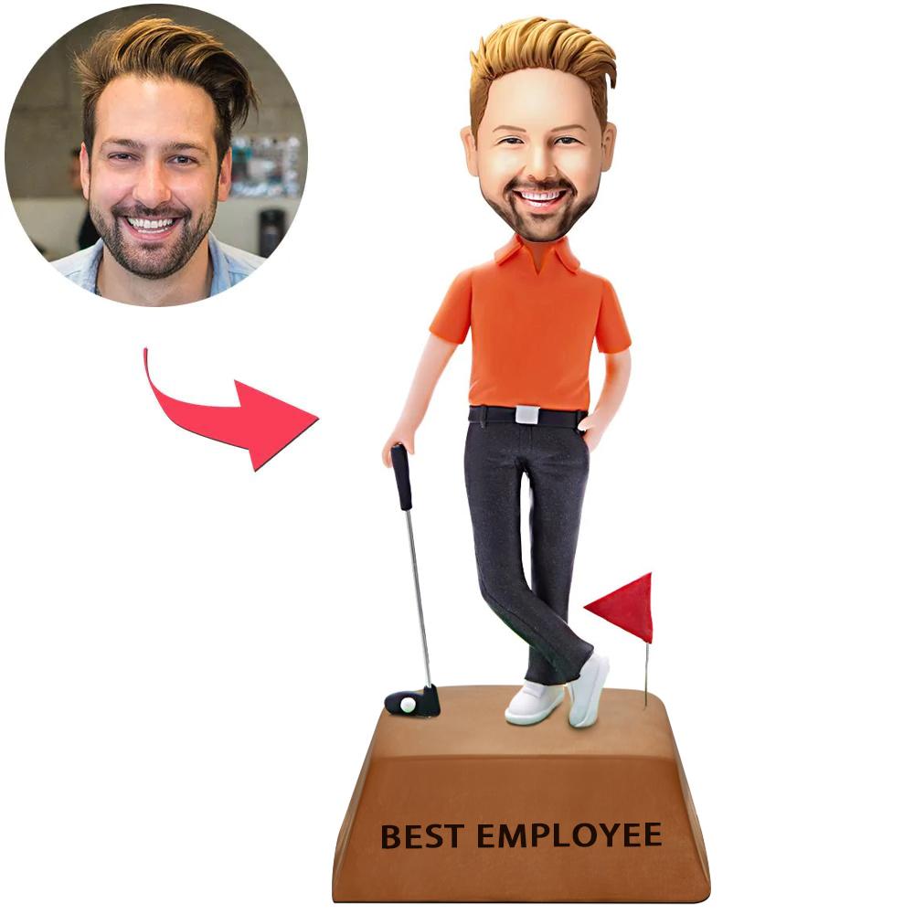 Personalizirani Bobblehead – najbolji zaposlenik na golf terenu s graviranjem