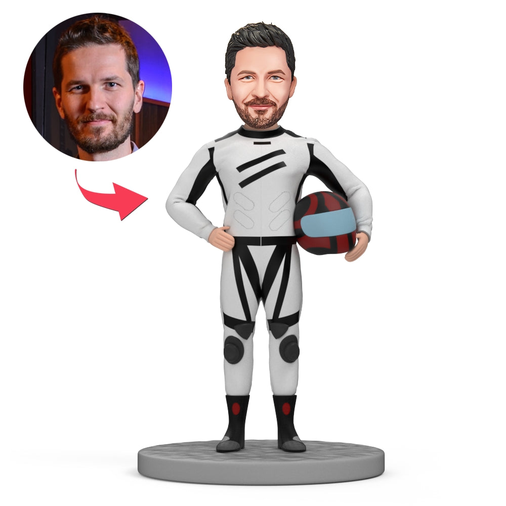 Personalizirani trkaći vozač Bobblehead – prilagođeni trkaći automobil s graviranjem