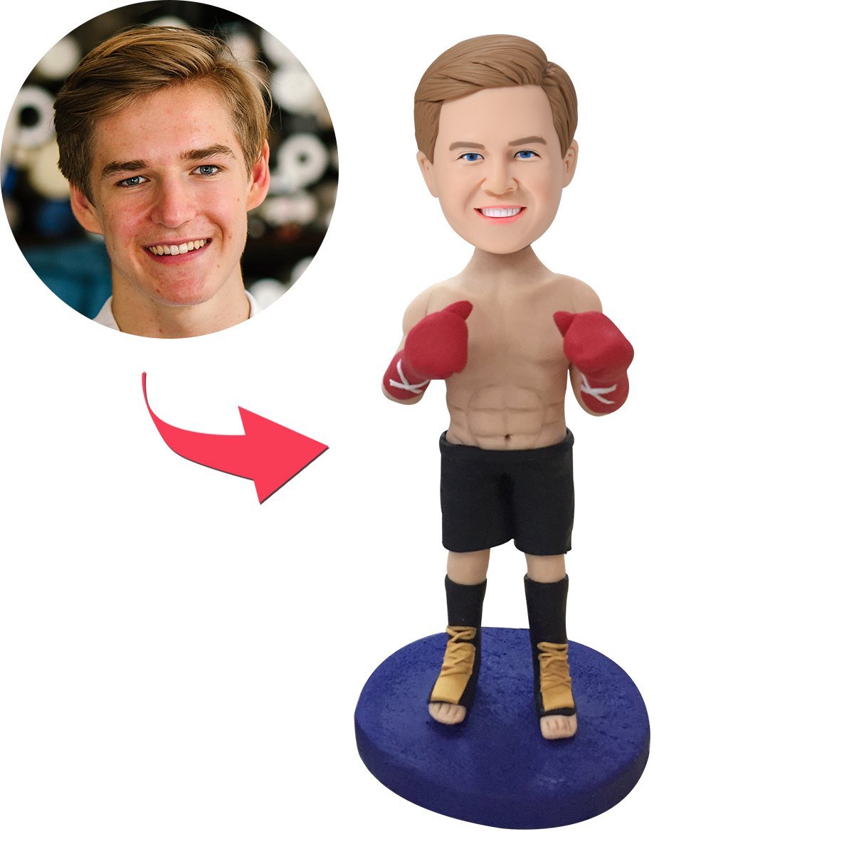 Personalizirani Boxer Bobblehead – s gravurom