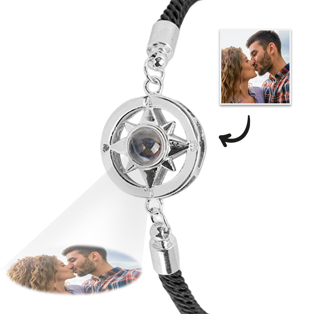 Personalized Projection Necklace – Round Pendant with Hexagram Motif