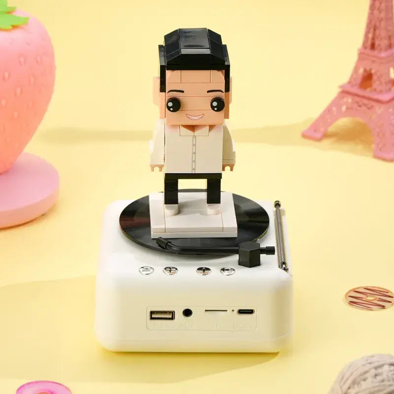 Personalisiertes Bausteinfiguren-Set mit Bluetooth-Lautsprecher – Individuelles Geschenk für Jubiläum, Geburtstag & mehr
