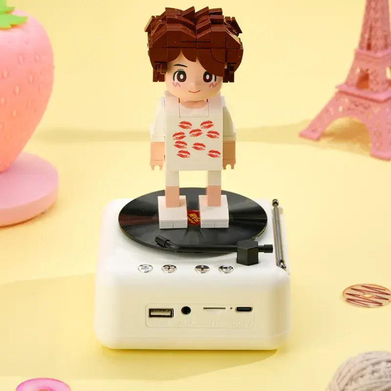 Personalisiertes Bausteinfiguren-Set mit Bluetooth-Lautsprecher – Individuelles Geschenk für Jubiläum, Geburtstag & mehr
