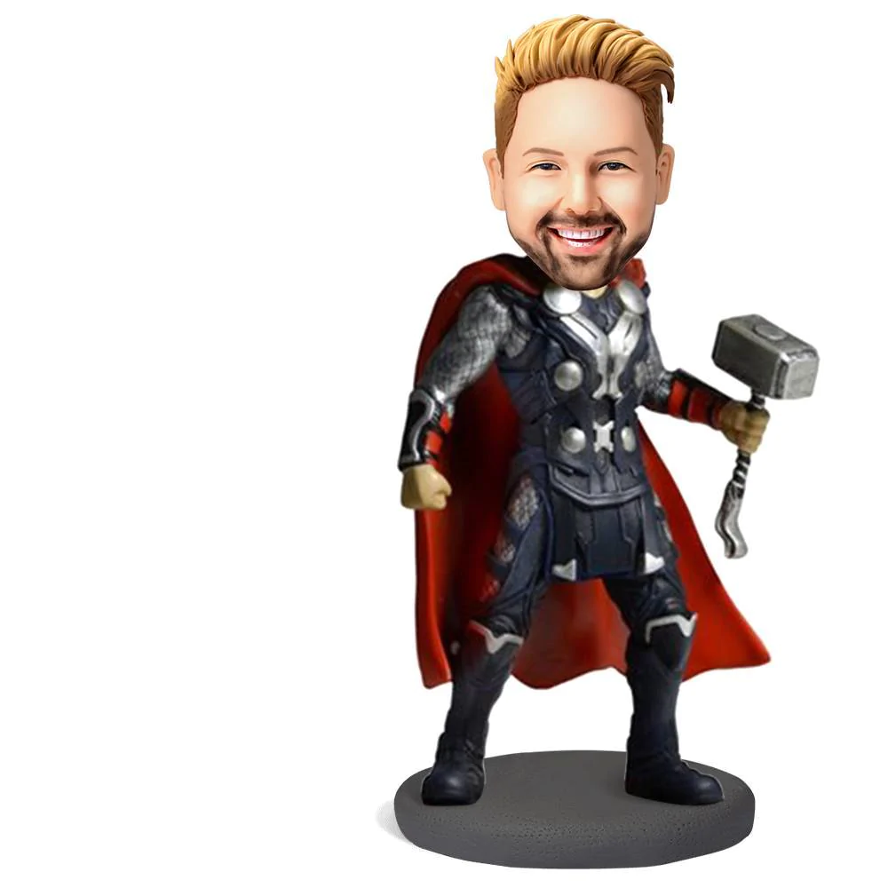 Personalized Thunder God Thor Bobblehead – Mighty like Thor with your face and engraving