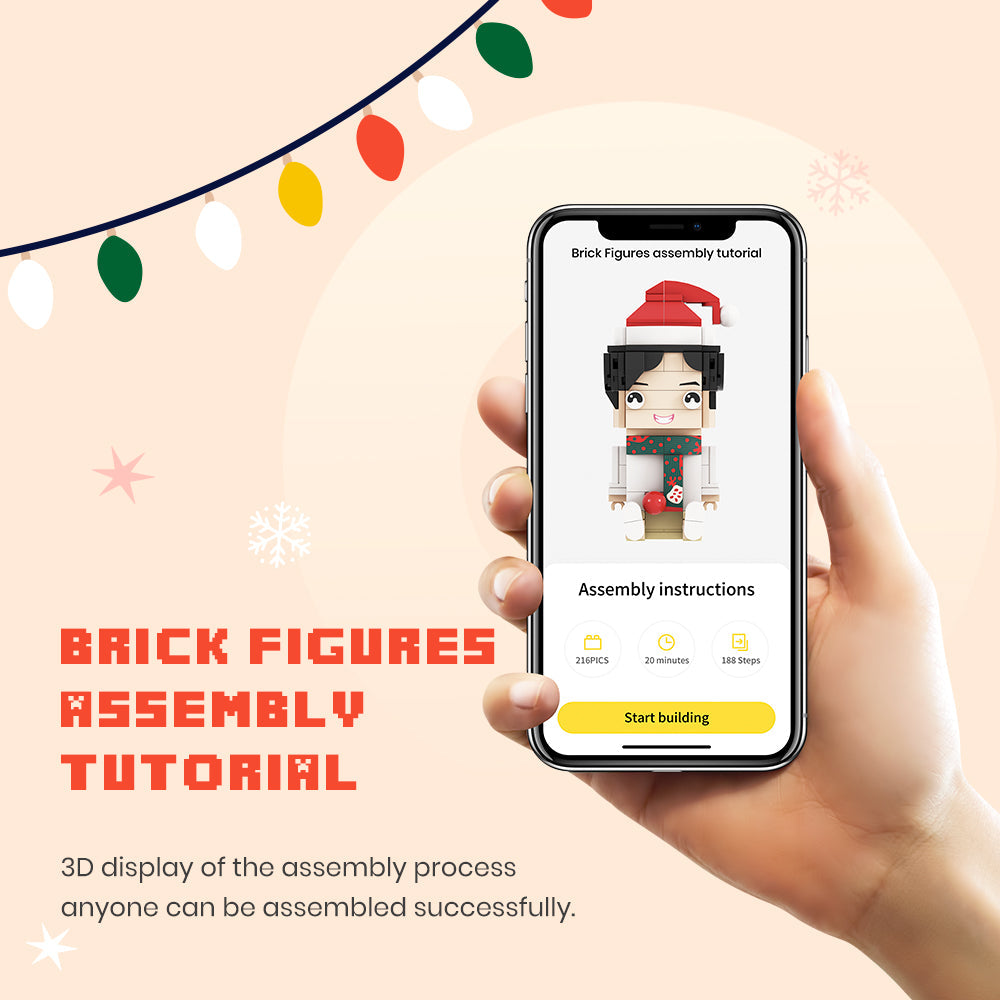 Kreative Erinnerungsfigur für Kinder – 3 Personen – Individuelle Brick-Figuren als Wachstumserinnerung