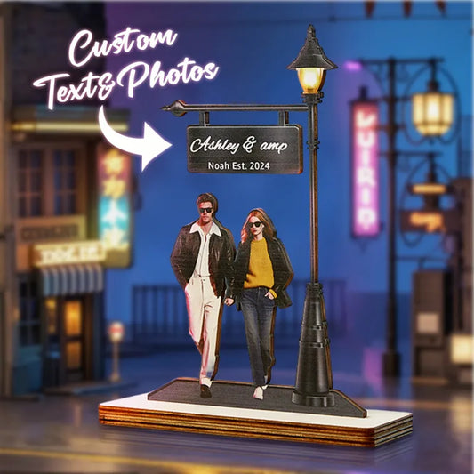Personalisiertes Paar-Foto auf Holzschild – Romantische Geschenkidee für Verliebte (15cm/20cm)