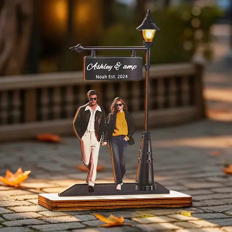 Personalisiertes Paar-Foto auf Holzschild – Romantische Geschenkidee für Verliebte (15cm/20cm)