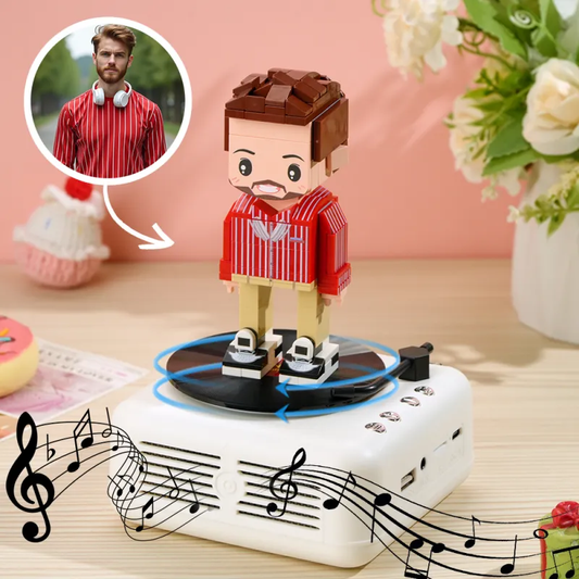 Personalisiertes Bausteinfiguren-Set mit Bluetooth-Lautsprecher – Individuelles Geschenk für Jubiläum, Geburtstag & mehr