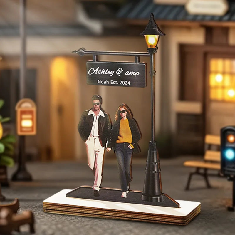 Personalisiertes Paar-Foto auf Holzschild – Romantische Geschenkidee für Verliebte (15cm/20cm)
