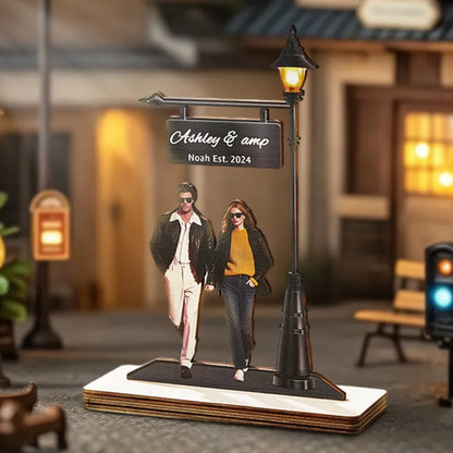 Personalisiertes Paar-Foto auf Holzschild – Romantische Geschenkidee für Verliebte (15cm/20cm)