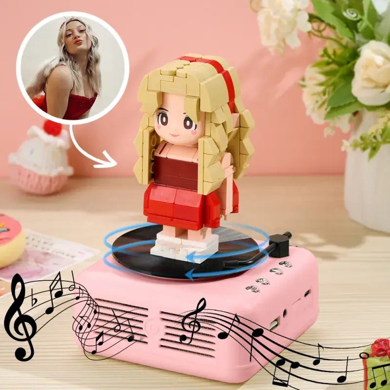 Personalisiertes Bausteinfiguren-Set mit Bluetooth-Lautsprecher – Individuelles Geschenk für Jubiläum, Geburtstag & mehr