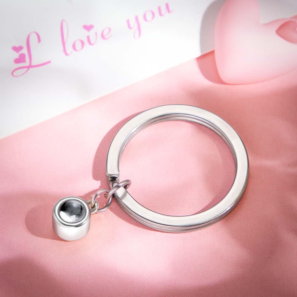 Personalized Photo Projection Keychain - Custom Keyring for Family Gifts