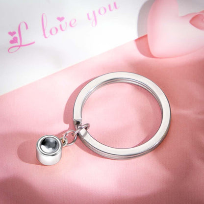 Personalized Photo Projection Keychain - Custom Keyring for Family Gifts