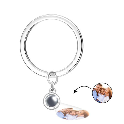 Personalized Photo Projection Keychain - Custom Keyring for Family Gifts