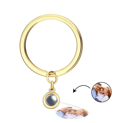 Personalized Photo Projection Keychain - Custom Keyring for Family Gifts