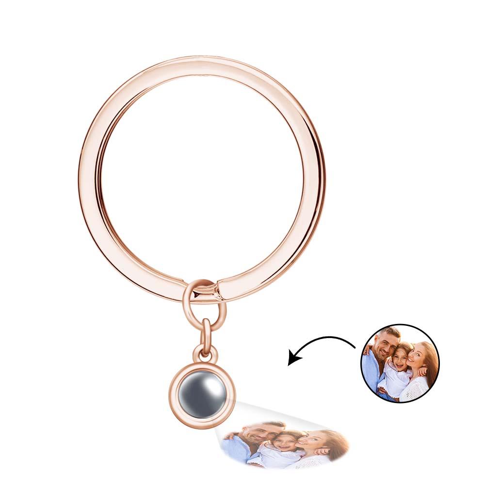 Personalized Photo Projection Keychain - Custom Keyring for Family Gifts