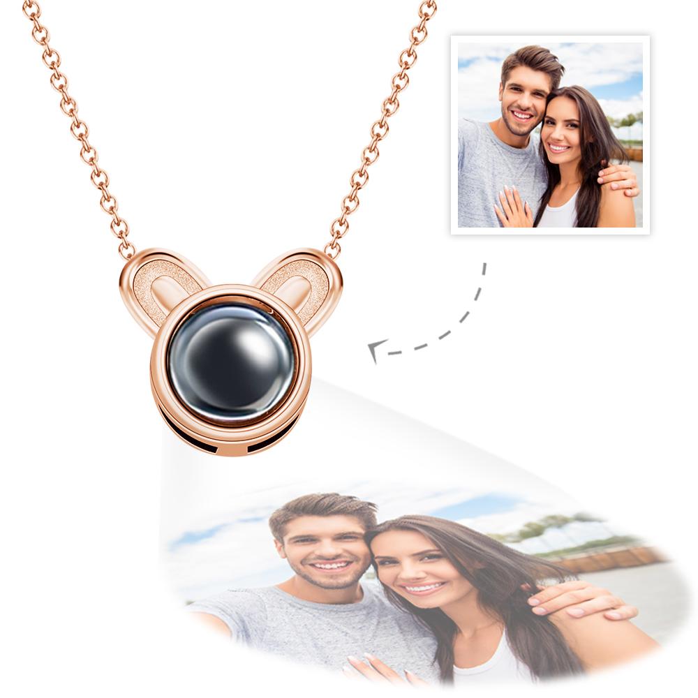 Personalized projection necklace – cute mouse pendant with your favorite motif