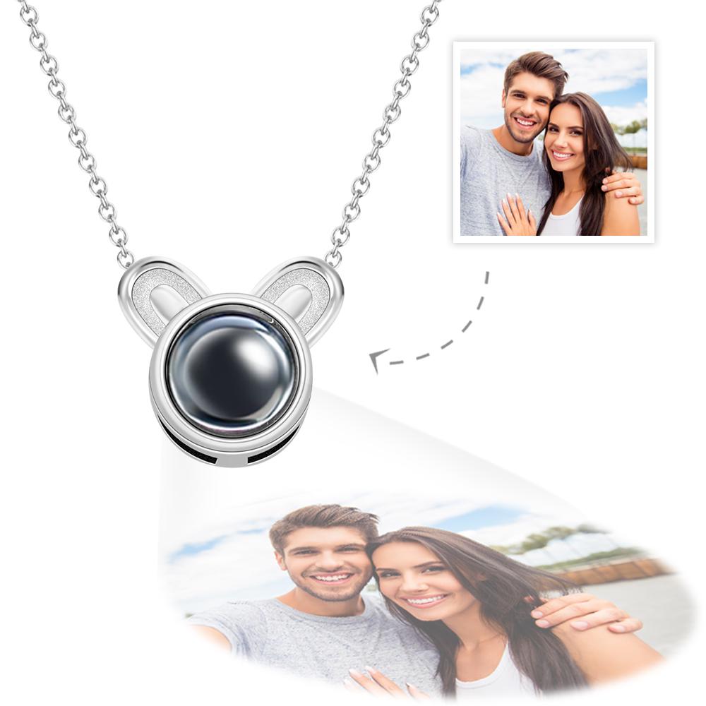 Personalized projection necklace – cute mouse pendant with your favorite motif