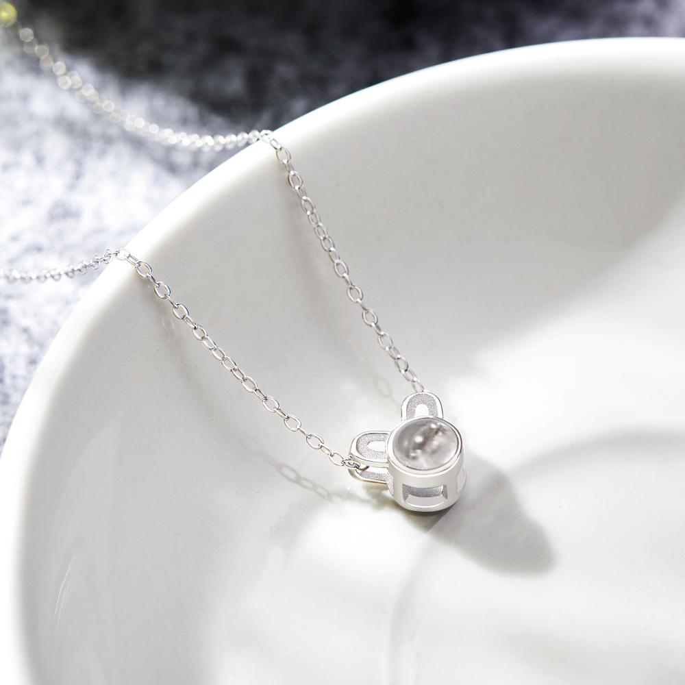 Personalized projection necklace – cute mouse pendant with your favorite motif