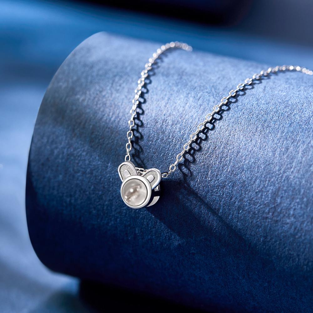 Personalized projection necklace – cute mouse pendant with your favorite motif