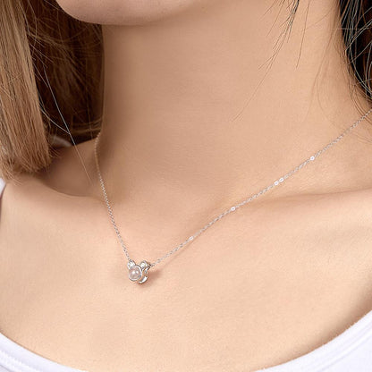 Personalized projection necklace – cute mouse pendant with your favorite motif
