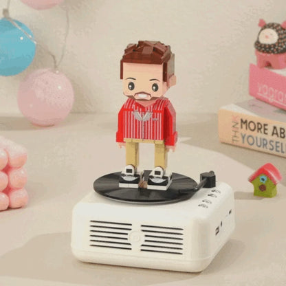 Personalisiertes Bausteinfiguren-Set mit Bluetooth-Lautsprecher – Individuelles Geschenk für Jubiläum, Geburtstag & mehr